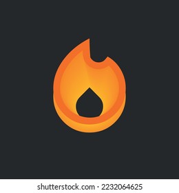 fire illustration vector. hollow fire vector style.