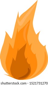 Fire, illustration, vector on white background.