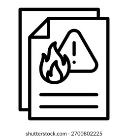 Elemento de icono de informe de incidente de incendio para diseño