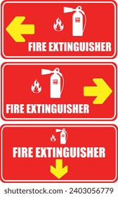 Fire indication icon set | Fair Extinguisher Direction set | Fire Extinguisher sign | Fire and Safety