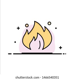Fire, Industry, Oil, Construction  Business Flat Line Filled Icon Vector Banner Template. Vector Icon Template background