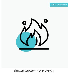 Fire, Industry, Oil, Construction turquoise highlight circle point Vector icon. Vector Icon Template background