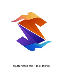 fire initial letter s logo vector template