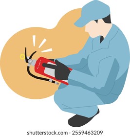 fire inspection, fire extinguisher, check, illustration, vector