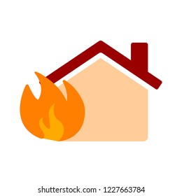 Fire Insurance Colourful Vector Illustration Flat Style. Fire Home