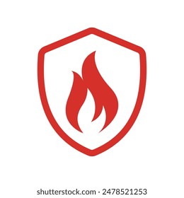 fire insurance concept guard burn symbol vector illustration