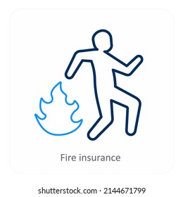 Fire Insurance And Insurance Icon Concept