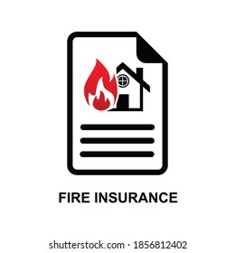 Fire insurance icon isolated on white background vector illustration.