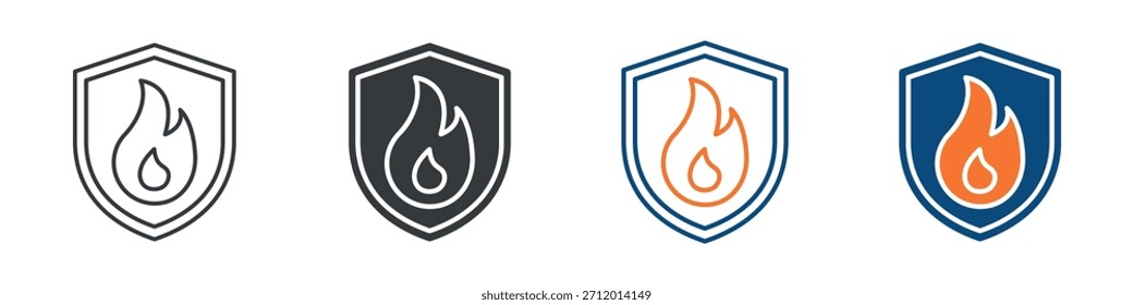 Conjunto de iconos de seguro de incendio Colección de estilo múltiple