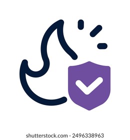 Icono de seguro contra incendios. Icono de Vector de doble tono para su Sitio web, móvil, presentación y diseño de logotipo.