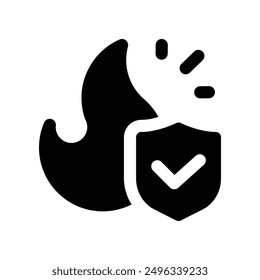 fire insurance icon. vector glyph icon for your website, mobile, presentation, and logo design.