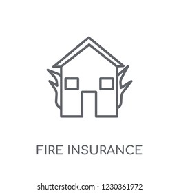 Fire insurance linear icon. Modern outline Fire insurance logo concept on white background from Insurance collection. Suitable for use on web apps, mobile apps and print media.