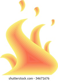 Fire.  Isolated Abstract Background Vector Illustration.