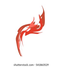 Fire isolated. Red Flames on white background
