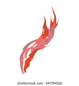 Fire isolated. Red Flames on white background
