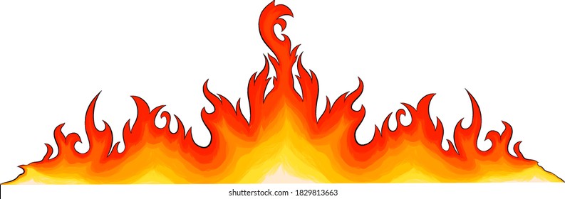 fire isolated red yellow vector illustration