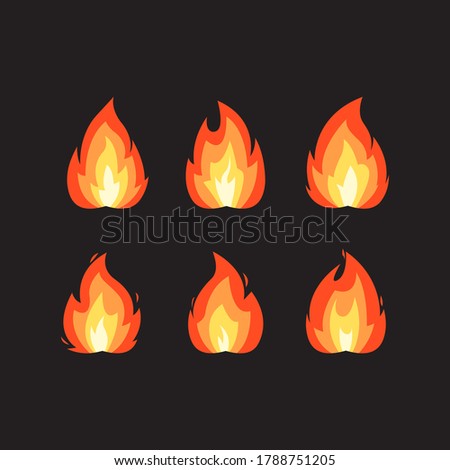 Fire Isolated vector icon collection bonfire logo design illustration