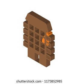 Fire isometric left top view 3D icon