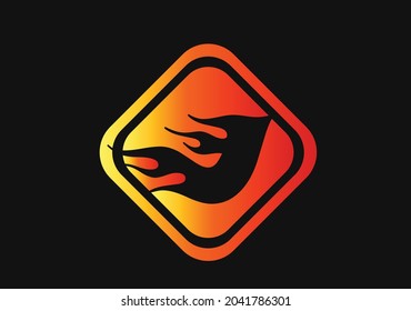 Fire J Letter Logo And Icon Design Template