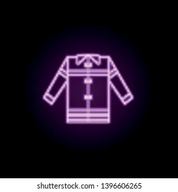 Fire jacket neon icon. Elements of fireman set. Simple icon for websites, web design, mobile app, info graphics