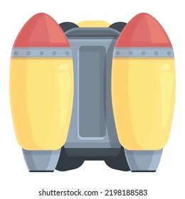 Vector de dibujos animados de iconos de jetpack de incendios. Impulso de cohetes. Espacio futuro