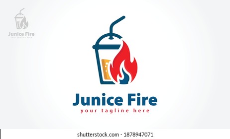 Fire juice logo template. Vector