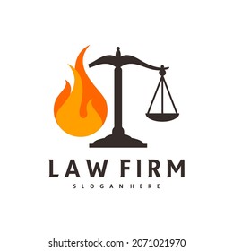 Logo der Feuerwehr, Vektorvorlage, Design-Konzepte der Kreativanwaltskanzlei