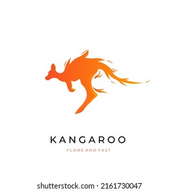 Logo de la ilustración del vector de canguro de fuego