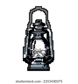 fire kerosene lamp game pixel art retro vector. bit fire kerosene lamp. old vintage illustration