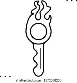 fire key  line art icon. 