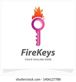 Fire Keys Logo Design Template