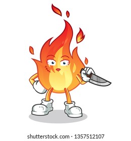 fire killer mascot vector cartoon illustration