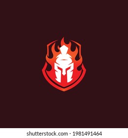 Ilustraciones de vectores con el logotipo Fire Knight Shield