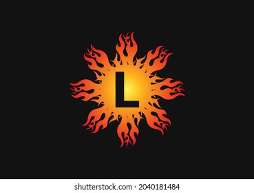 Fire L Letter Logo And Icon Design Template