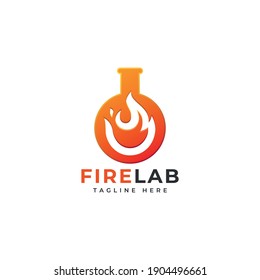 Fire Lab Logo Template .