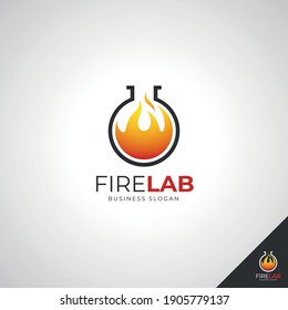 Fire Lab Logo Template .