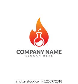 Fire lab logo vector design template