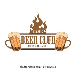 fire label with beer