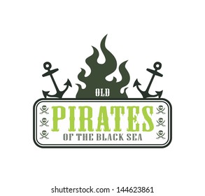 fire label pirate anchor