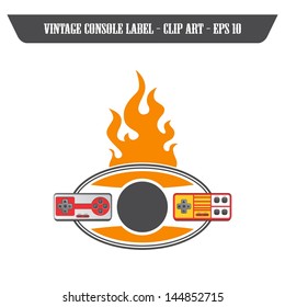 fire label with two consoles