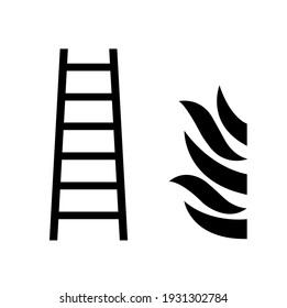 Fire Ladder Black Icon, Vector Illustration, Isolate On White Background Label. EPS10