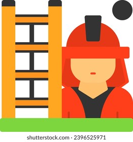 Fire Ladder Flat Icon Vector Design