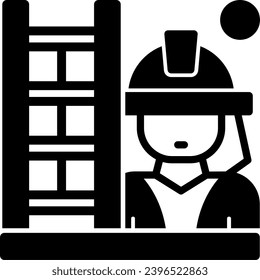 Fire Ladder Glyph Icon Vector Design