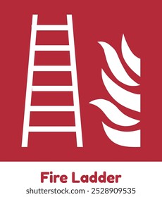 fire ladder iso7010 icon safety