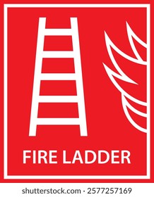 Fire ladder, Safety warning icon, Fire equipment, Fire action symbol, Protection concept