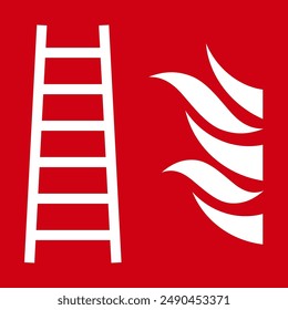 Fire Ladder Sign Symbol. Vector Illustration Isolated on White Background.