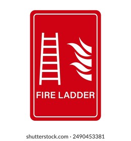 Fire Ladder Sign Symbol. Vector Illustration Isolated on White Background.