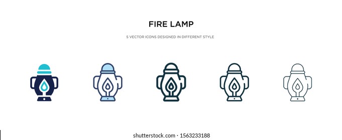 fire lamp icon in different style vector illustration. two colored and black fire lamp vector icons designed in filled, outline, line and stroke style can be used for web, mobile, ui