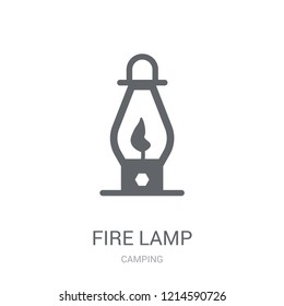 Fire lamp icon. Trendy Fire lamp logo concept on white background from camping collection. Suitable for use on web apps, mobile apps and print media.
