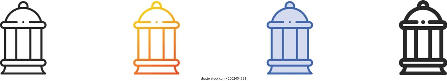 fire lamp icon.Thin Linear, Gradient, Blue Stroke and bold Style Design Isolated On White Background